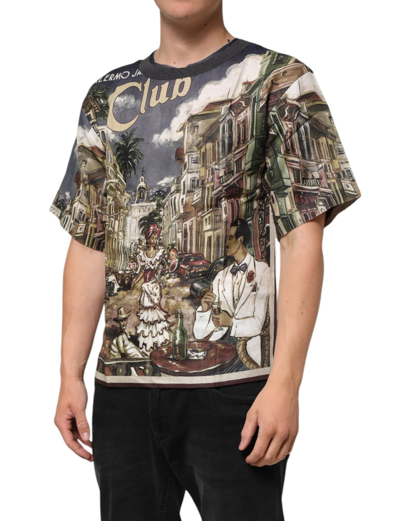 Dolce &amp; Gabbana Palermo Jazz Club T-shirt van linnen met ronde hals voor heren
