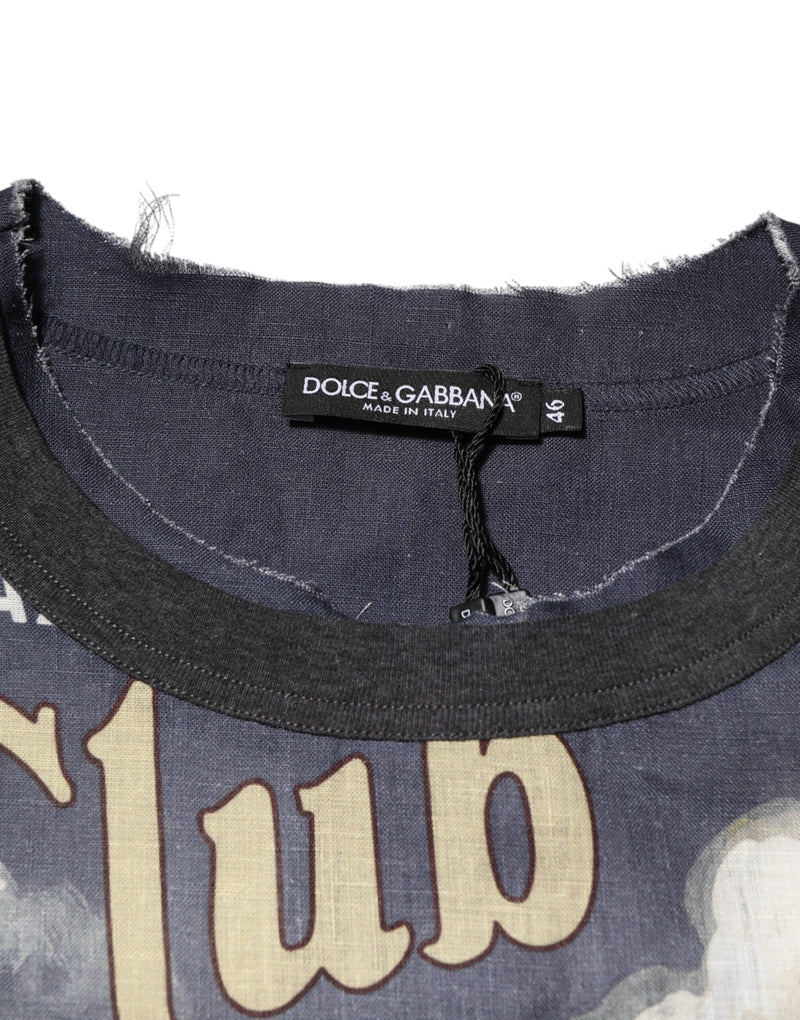 Dolce &amp; Gabbana Palermo Jazz Club T-shirt van linnen met ronde hals voor heren
