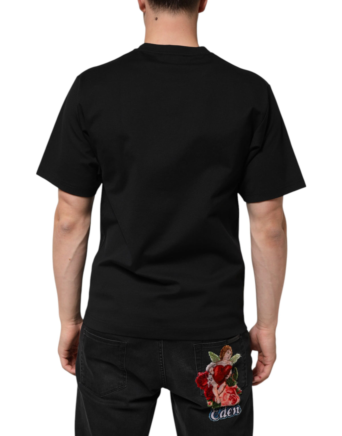 T-shirt à manches courtes en coton noir avec logo DG Graffiti de Dolce &amp; Gabbana