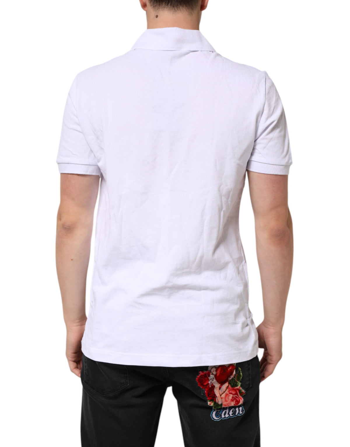 T-shirt en coton blanc brodé du logo DG Heart de Dolce &amp; Gabbana