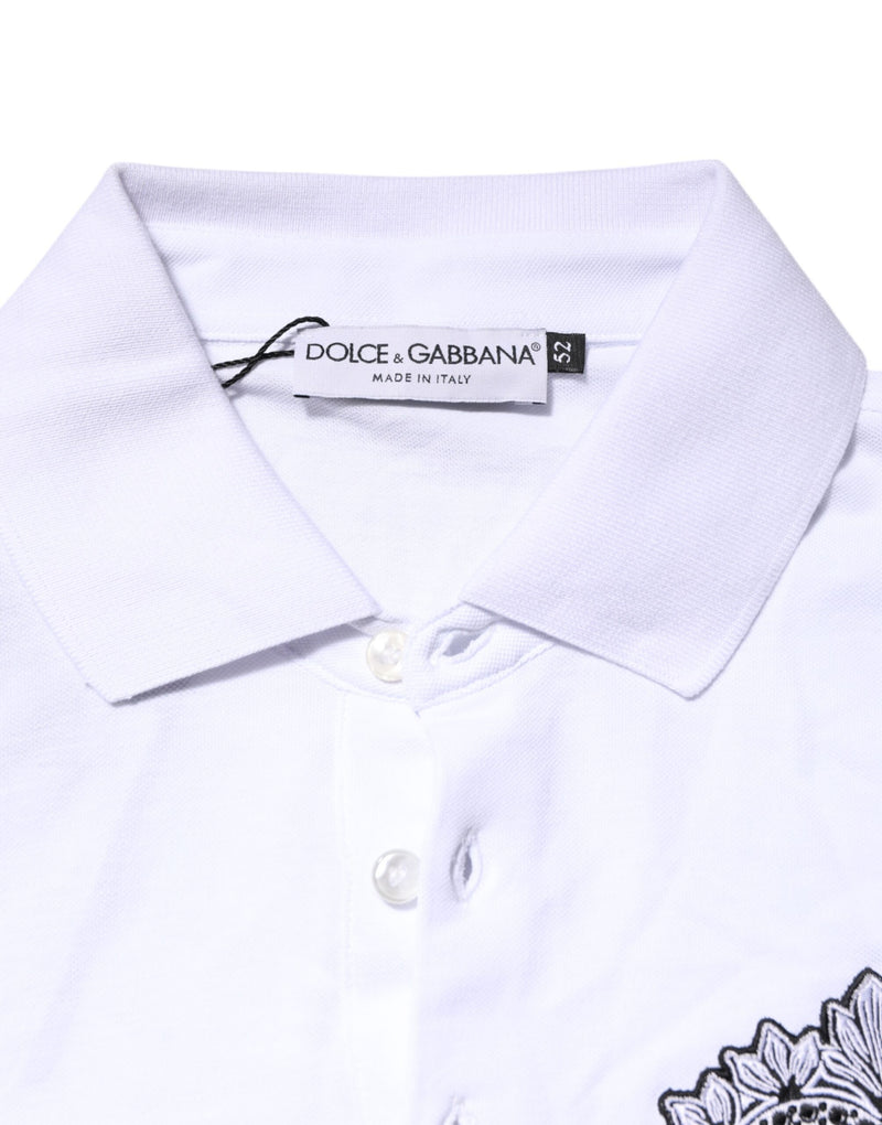 T-shirt en coton blanc brodé du logo DG Heart de Dolce &amp; Gabbana