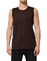 Débardeur homme en coton brun sans manches Dolce &amp; Gabbana