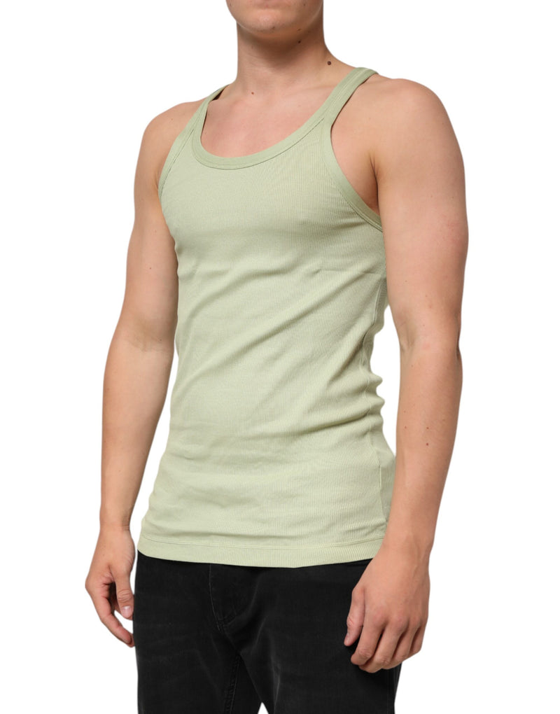 Dolce & Gabbana Light Green Tank Sleeveless Men Men T-shirt