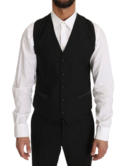 Gilet en laine noire Dolce & Gabbana