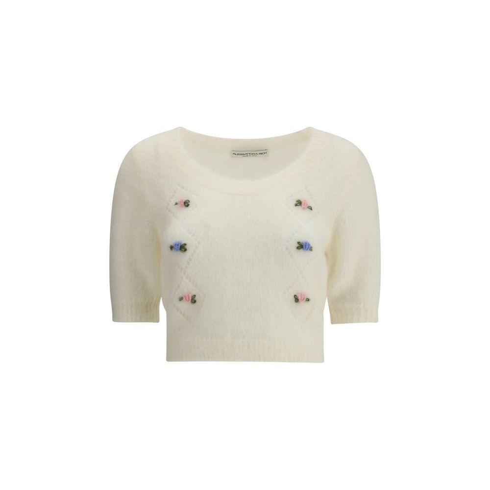 Pull en mohair à manches courtes d'Alessandra Rich