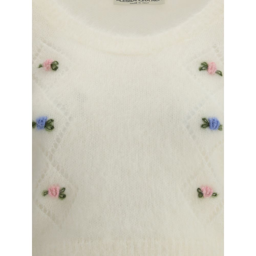 Pull en mohair à manches courtes d'Alessandra Rich