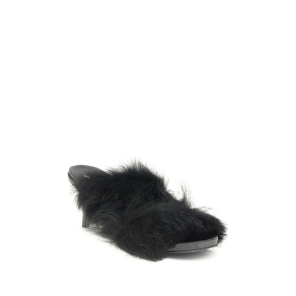 Pedro García Fur-trimmed mules Sandals