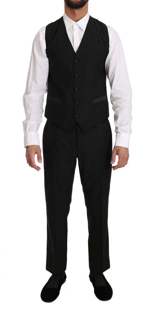 Gilet en laine noire Dolce & Gabbana
