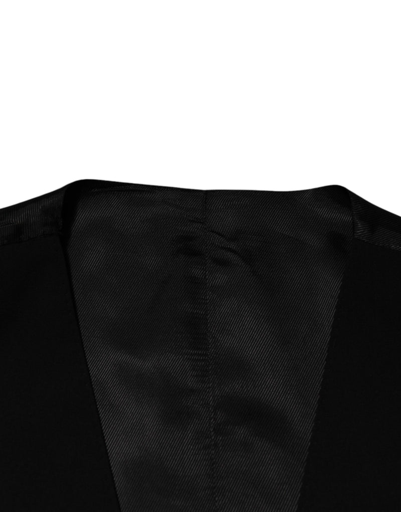 Dolce & Gabbana Black Wool Dress Waistcoat for Men