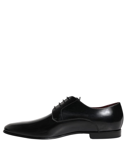 Dolce & Gabbana Men Dress Black Calfskin Leather Derby Shoes