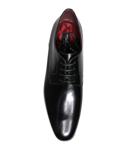 Dolce & Gabbana Men Dress Black Calfskin Leather Derby Shoes
