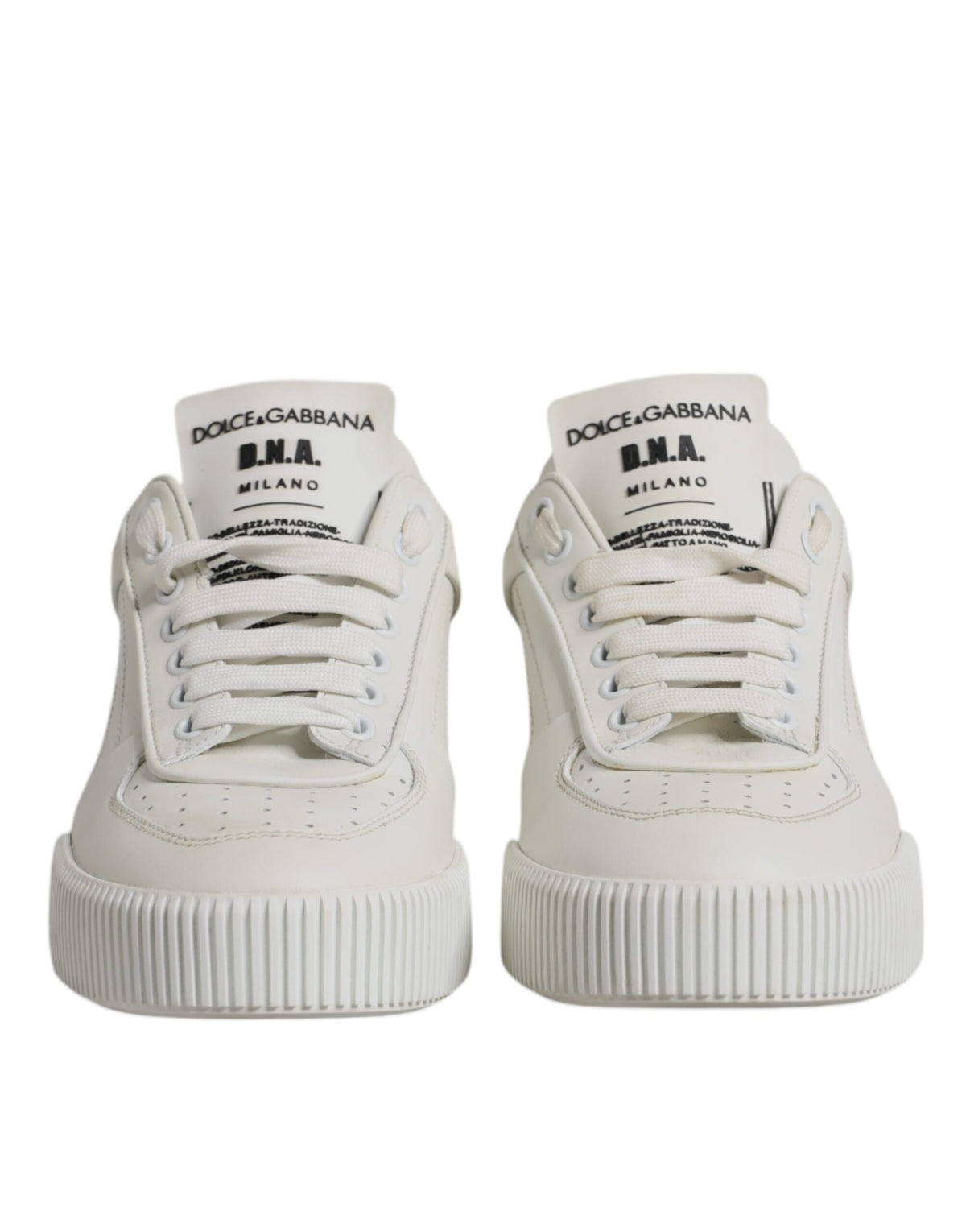 Dolce & Gabbana White Miami Leather Low Top Sneakers