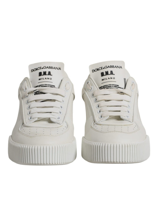 Dolce & Gabbana White Miami Leather Low Top Sneakers