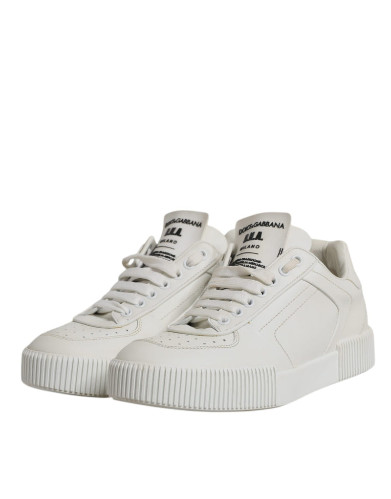 Dolce & Gabbana White Miami Leather Low Top Sneakers