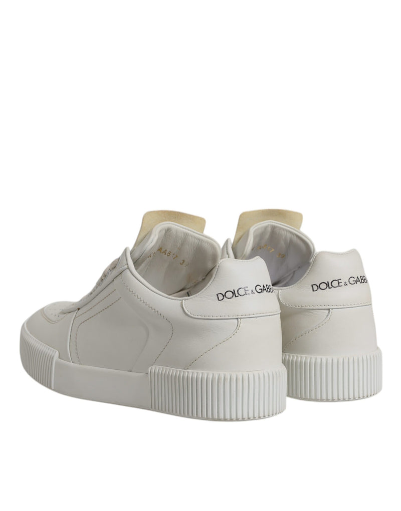 Dolce & Gabbana White Miami Leather Low Top Sneakers