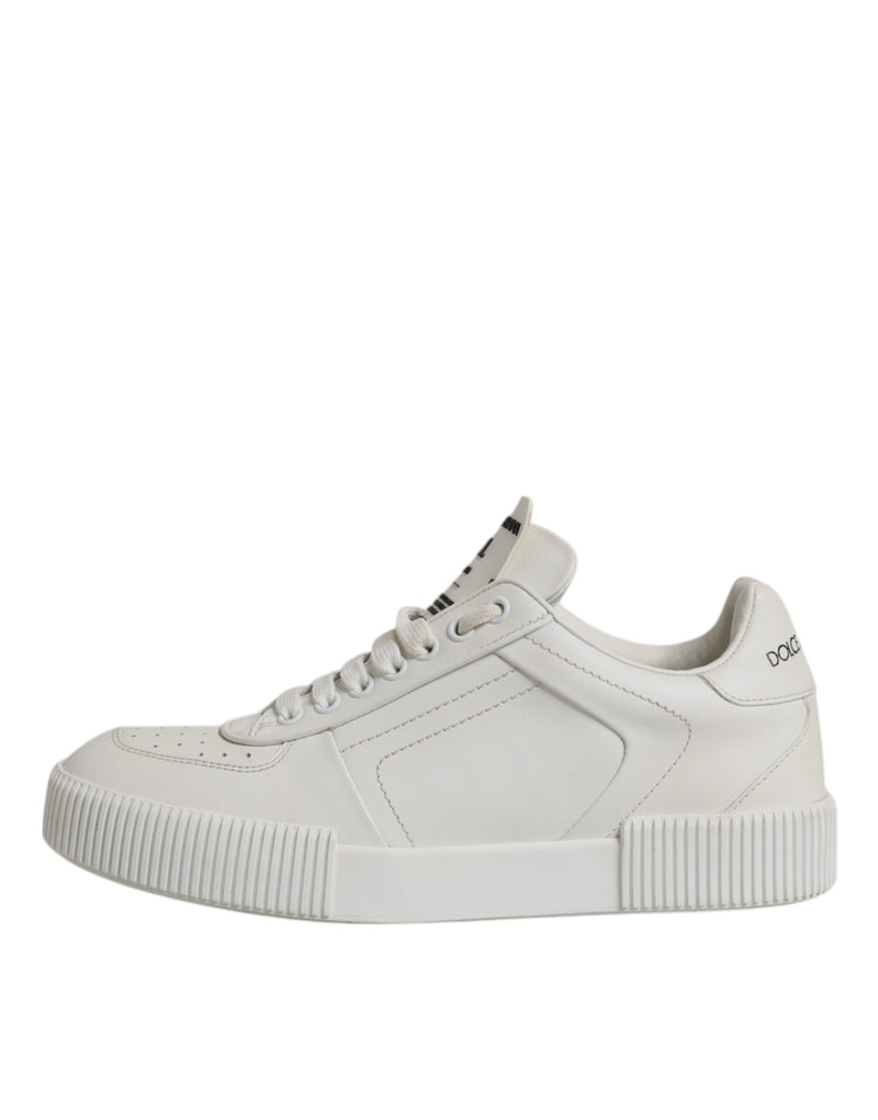 Dolce & Gabbana White Miami Leather Low Top Sneakers
