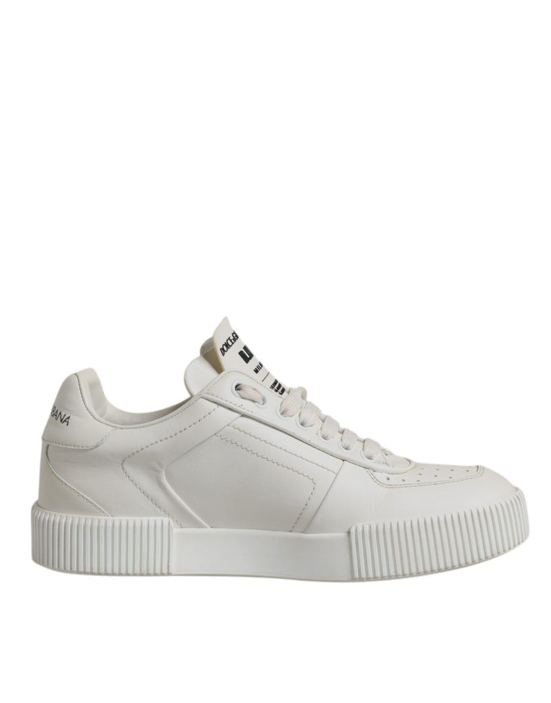 Dolce & Gabbana White Miami Leather Low Top Sneakers