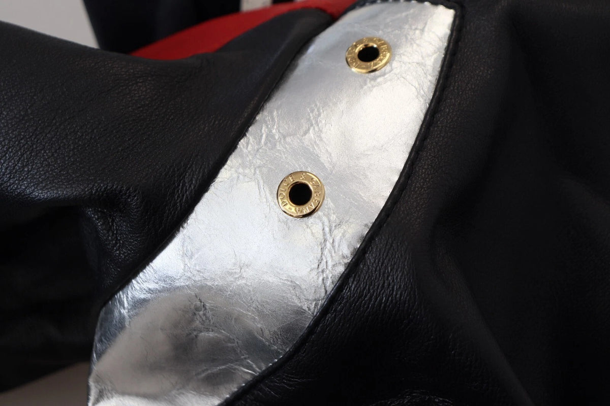 Blouson en cuir noir à capuche de Dolce & Gabbana