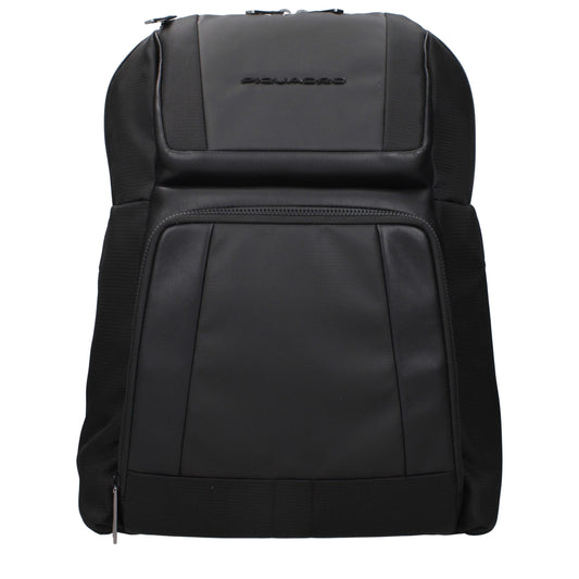 Sacs à dos en nylon noir Piquadro
