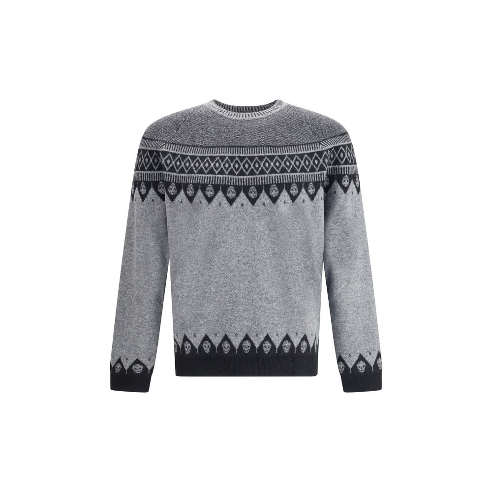 Pull en jacquard à motifs de têtes de mort Alexander McQueen