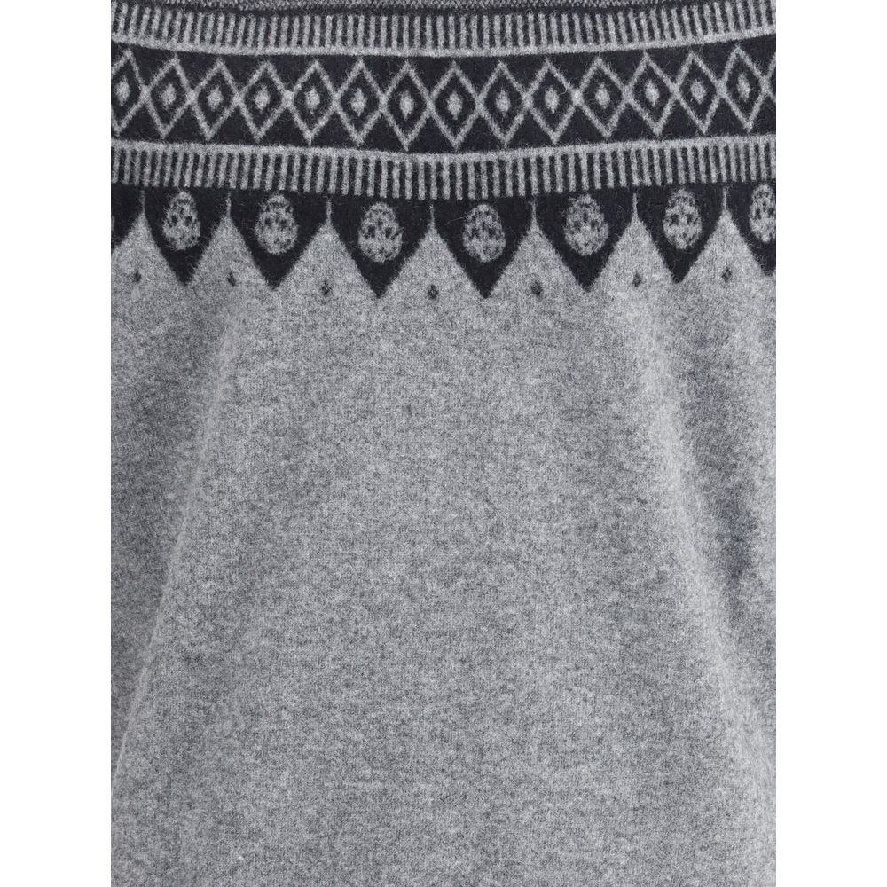 Pull en jacquard à motifs de têtes de mort Alexander McQueen