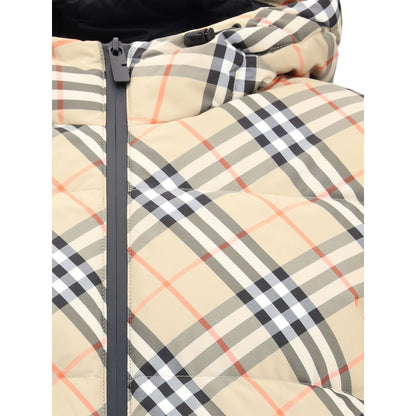 Burberry donsjas met capuchon en kenmerkend dessin