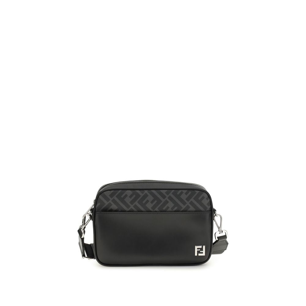 Sac à bandoulière Fendi FF en cuir et toile