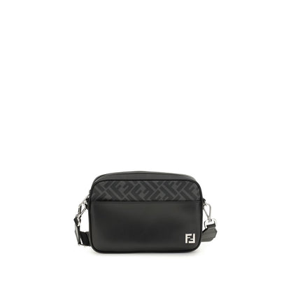 Sac à bandoulière Fendi FF en cuir et toile