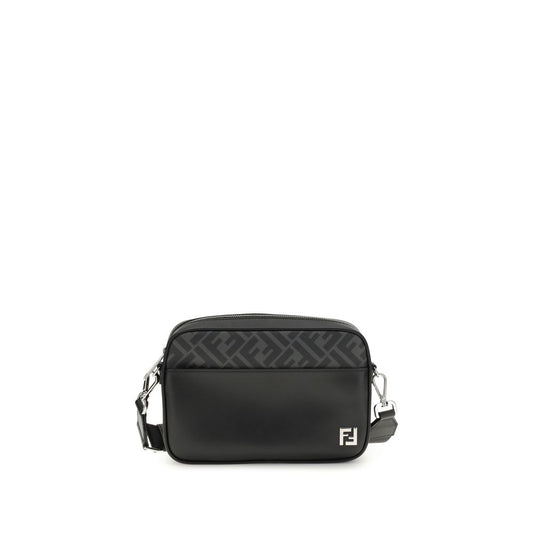Fendi FF schoudertas van leer en canvas