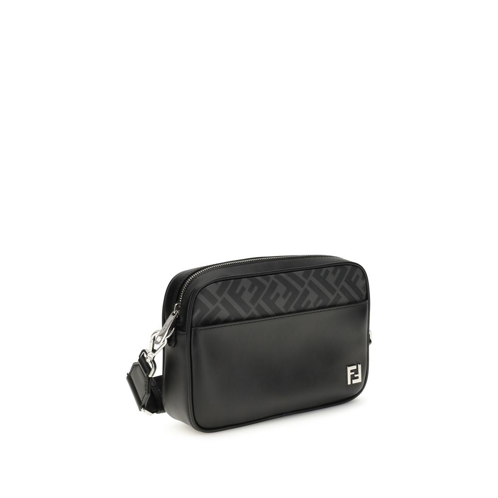 Sac à bandoulière Fendi FF en cuir et toile