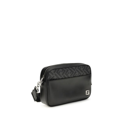 Sac à bandoulière Fendi FF en cuir et toile