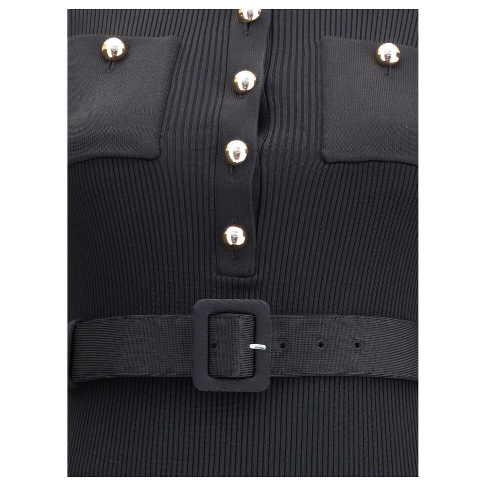 Self-Portrait Lange geribde jurk