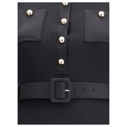 Self-Portrait Lange geribde jurk