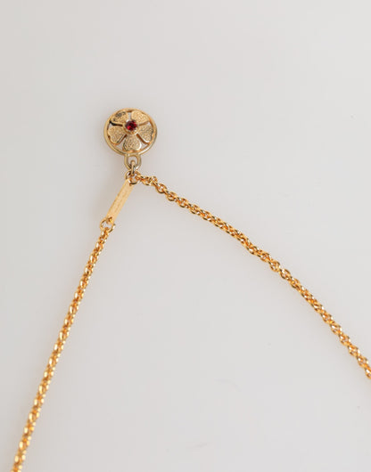 Pendentif collier homme Dolce &amp; Gabbana, médaille dorée sur chaîne en métal.