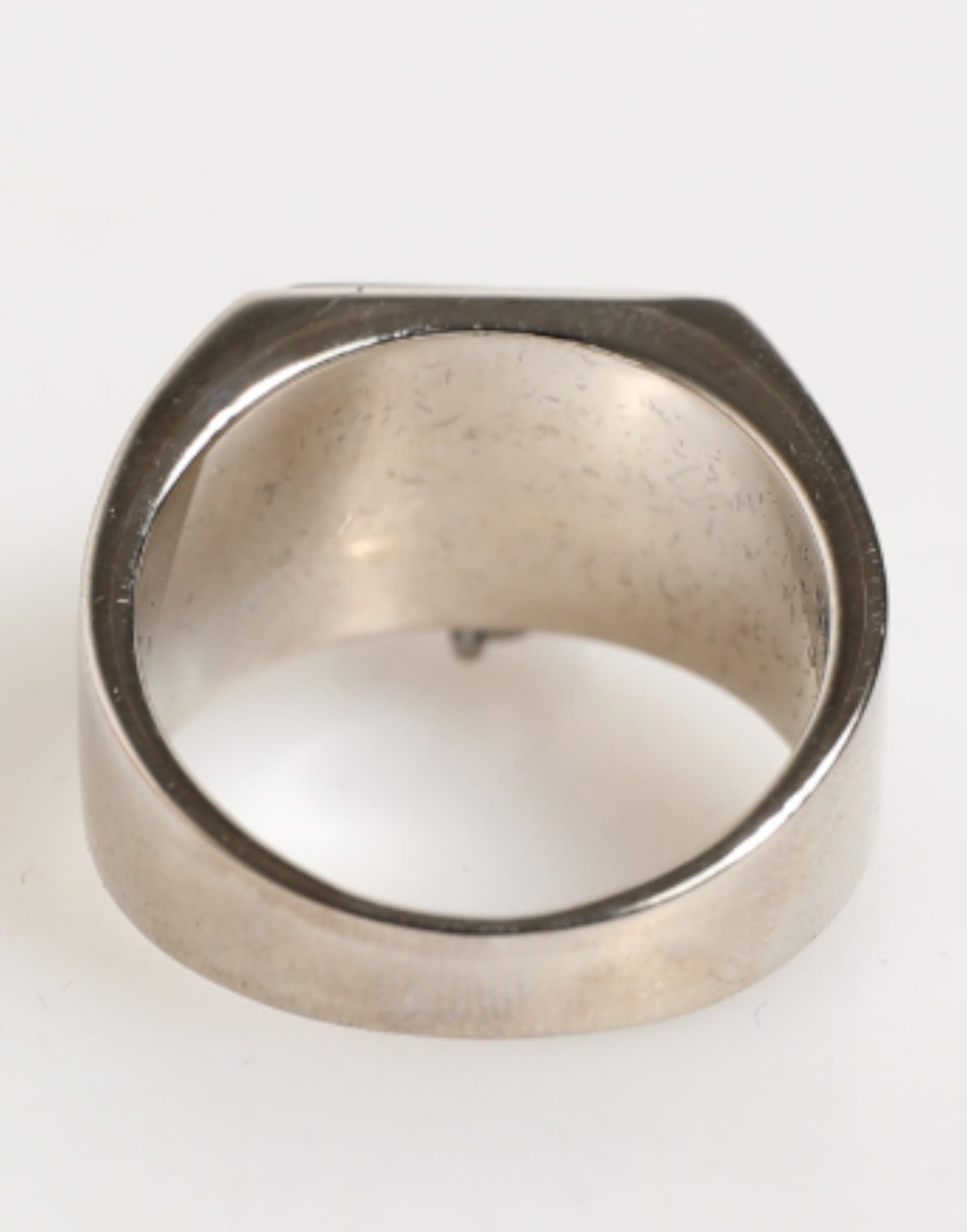 Bague en laiton véritable avec logo DG pyramidal argenté de Dolce & Gabbana