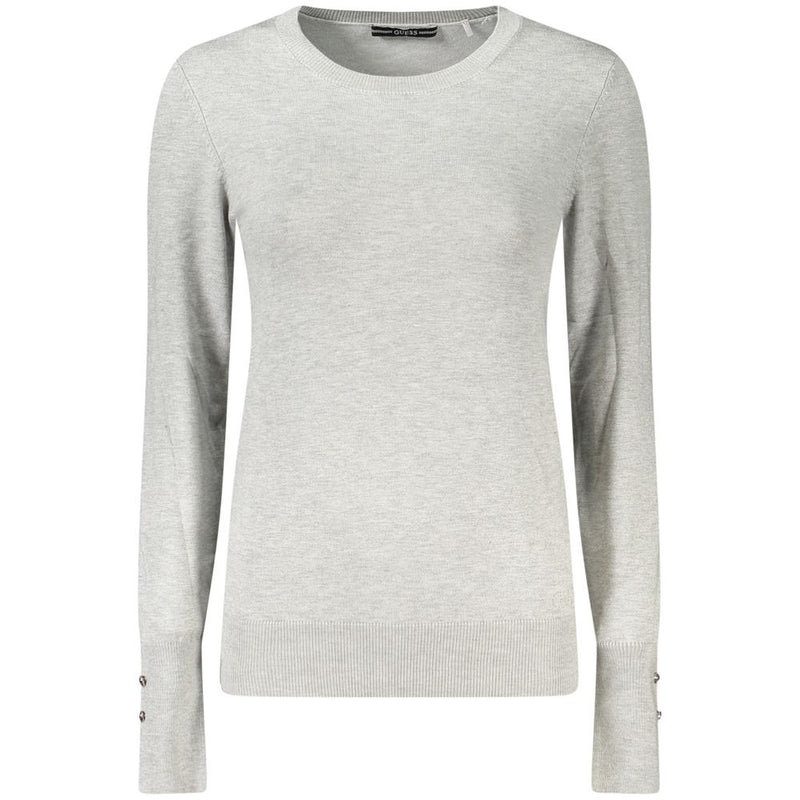 Guess Jeans Pull Femme Gris en Viscose avec Détails en Strass