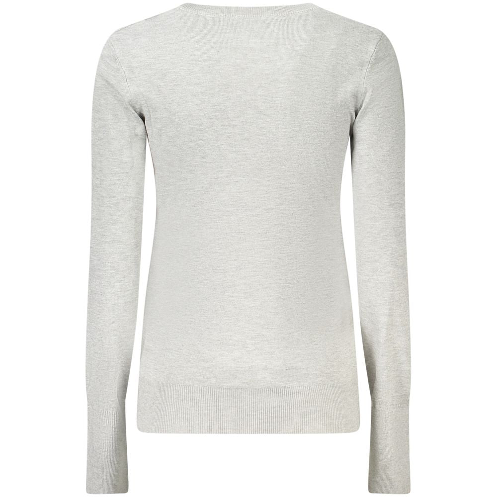 Guess Jeans Pull Femme Gris en Viscose avec Détails en Strass