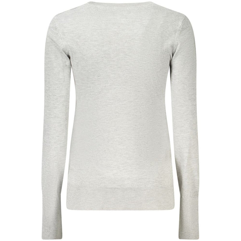 Guess Jeans Pull Femme Gris en Viscose avec Détails en Strass