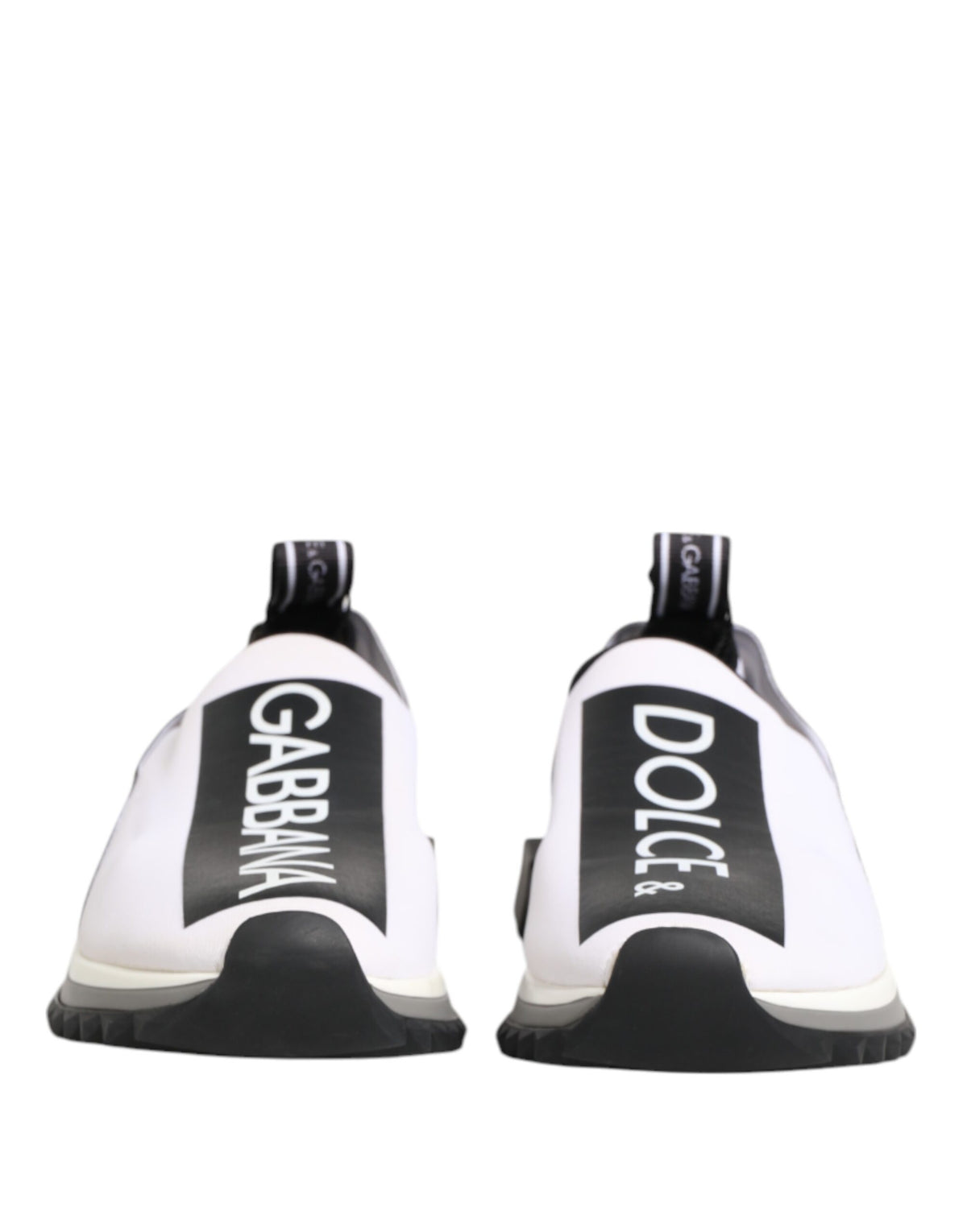 Dolce & Gabbana Black White Sorrento Slip-On Sneakers