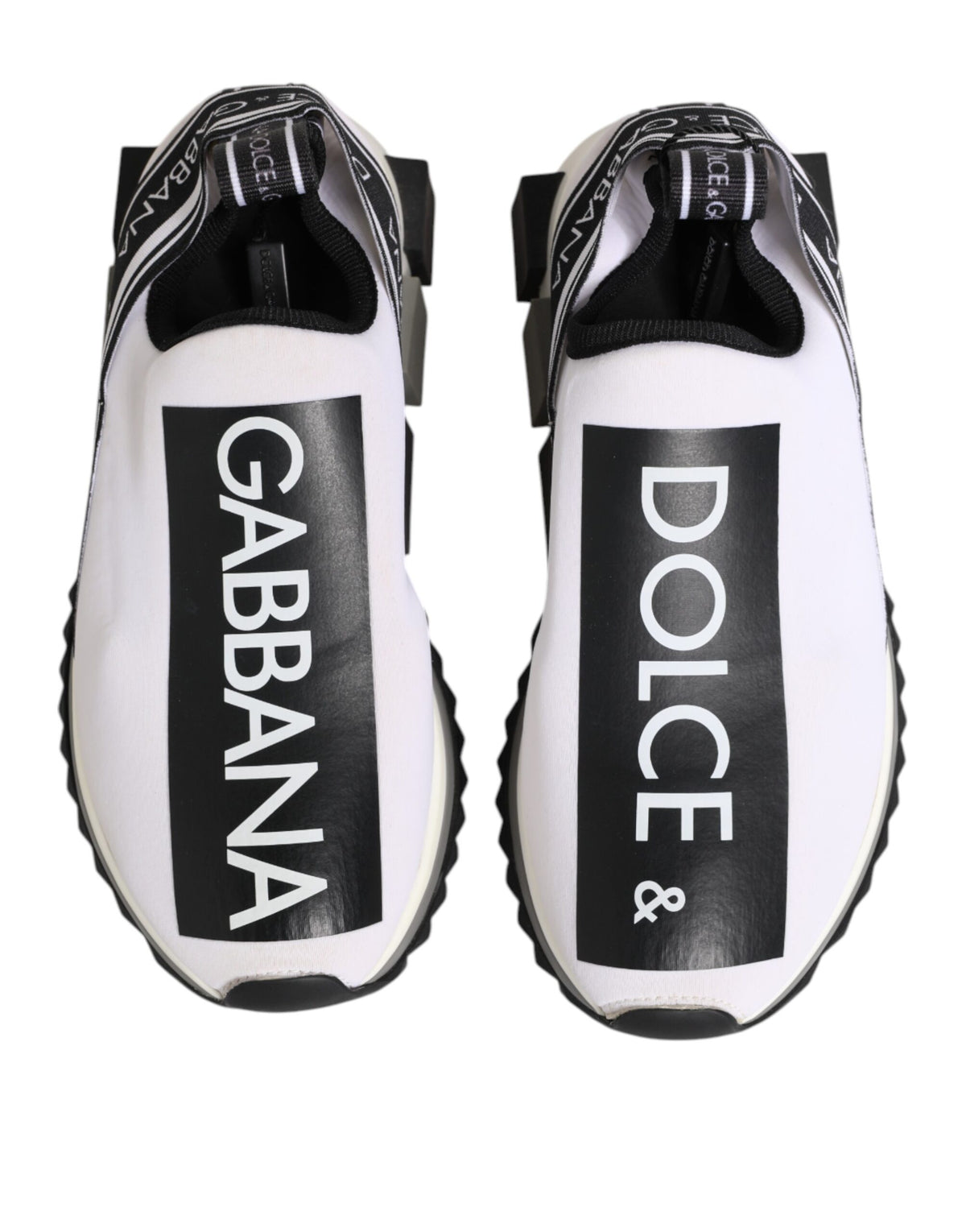 Dolce & Gabbana Black White Sorrento Slip-On Sneakers