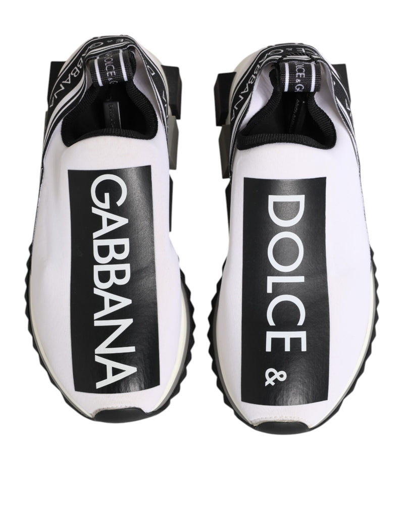 Dolce & Gabbana Black White Sorrento Slip-On Sneakers