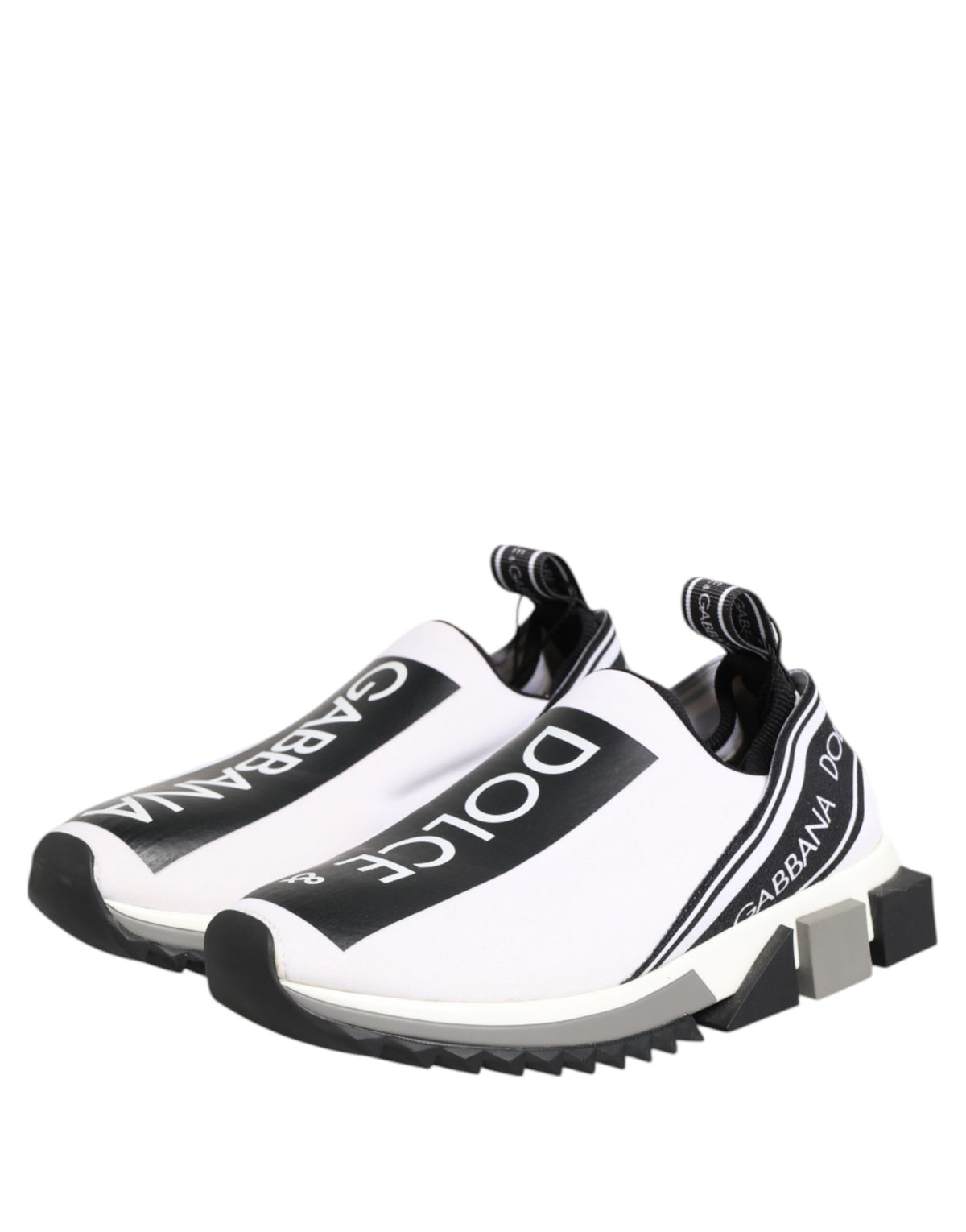 Dolce & Gabbana Black White Sorrento Slip-On Sneakers