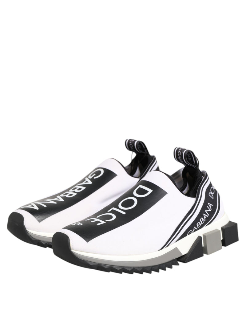 Dolce & Gabbana Black White Sorrento Slip-On Sneakers