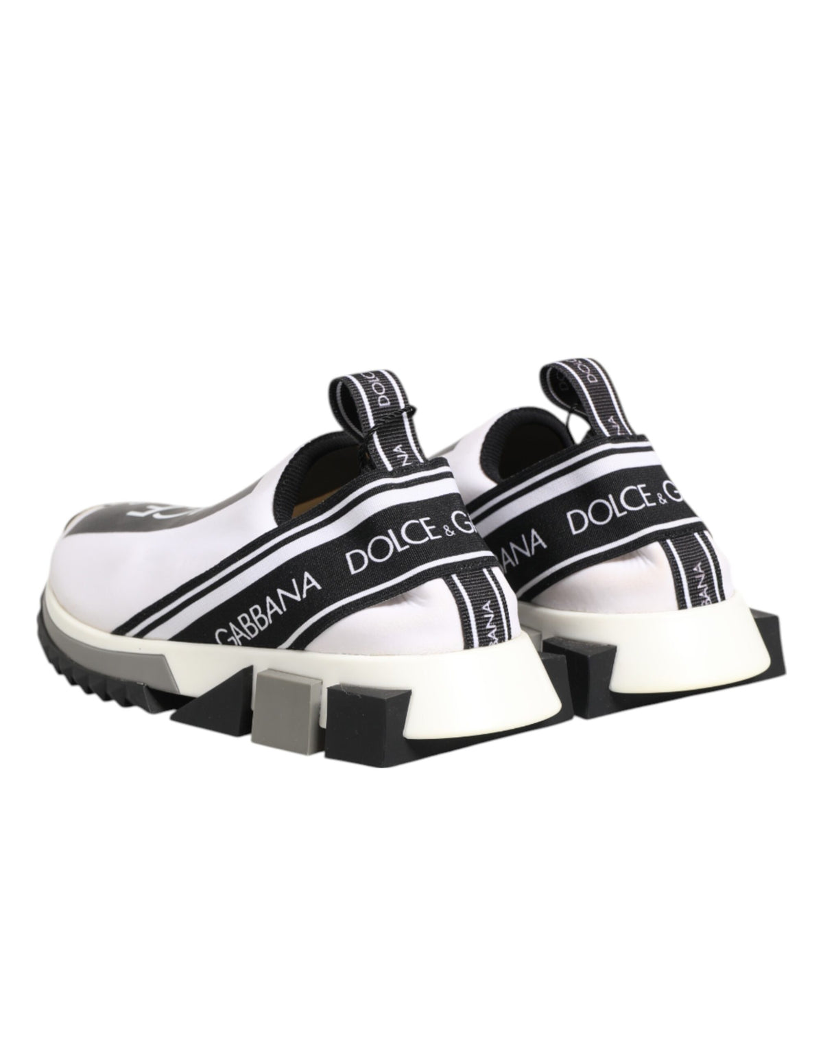 Dolce & Gabbana Black White Sorrento Slip-On Sneakers
