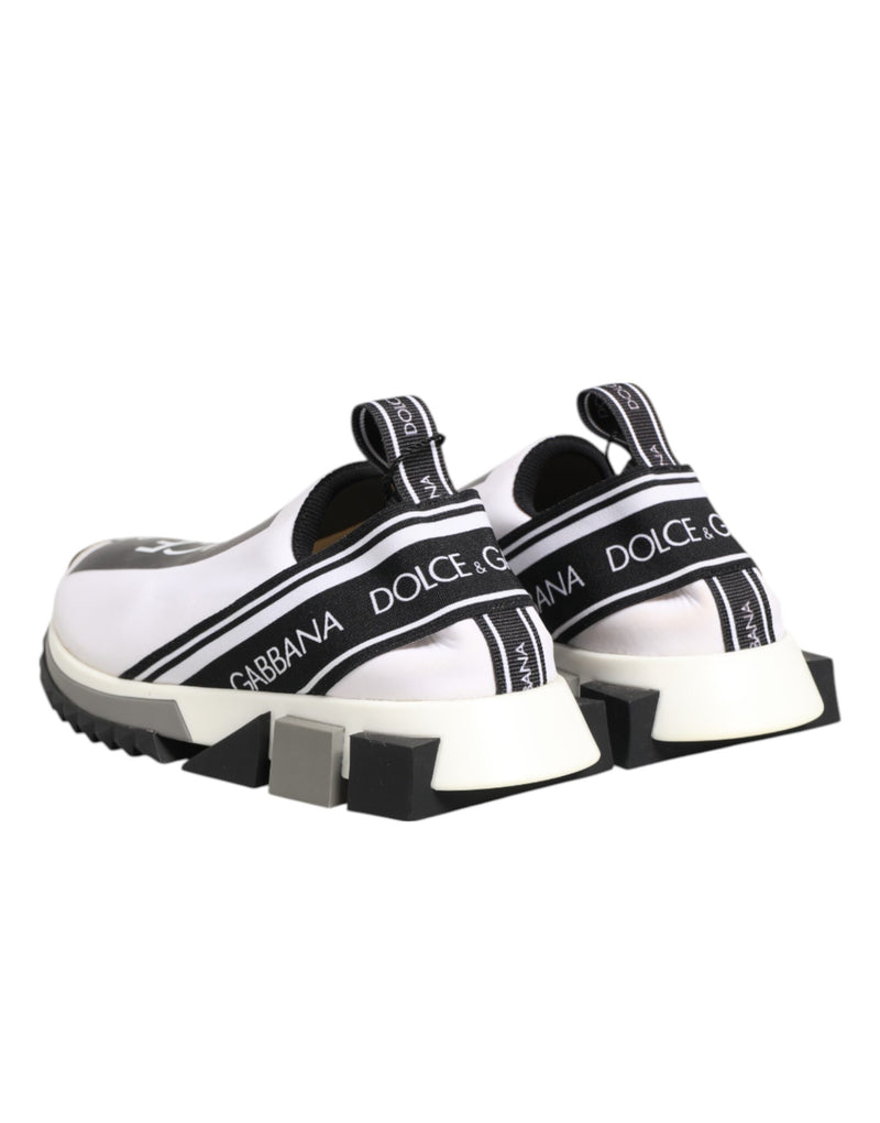 Dolce & Gabbana Black White Sorrento Slip-On Sneakers