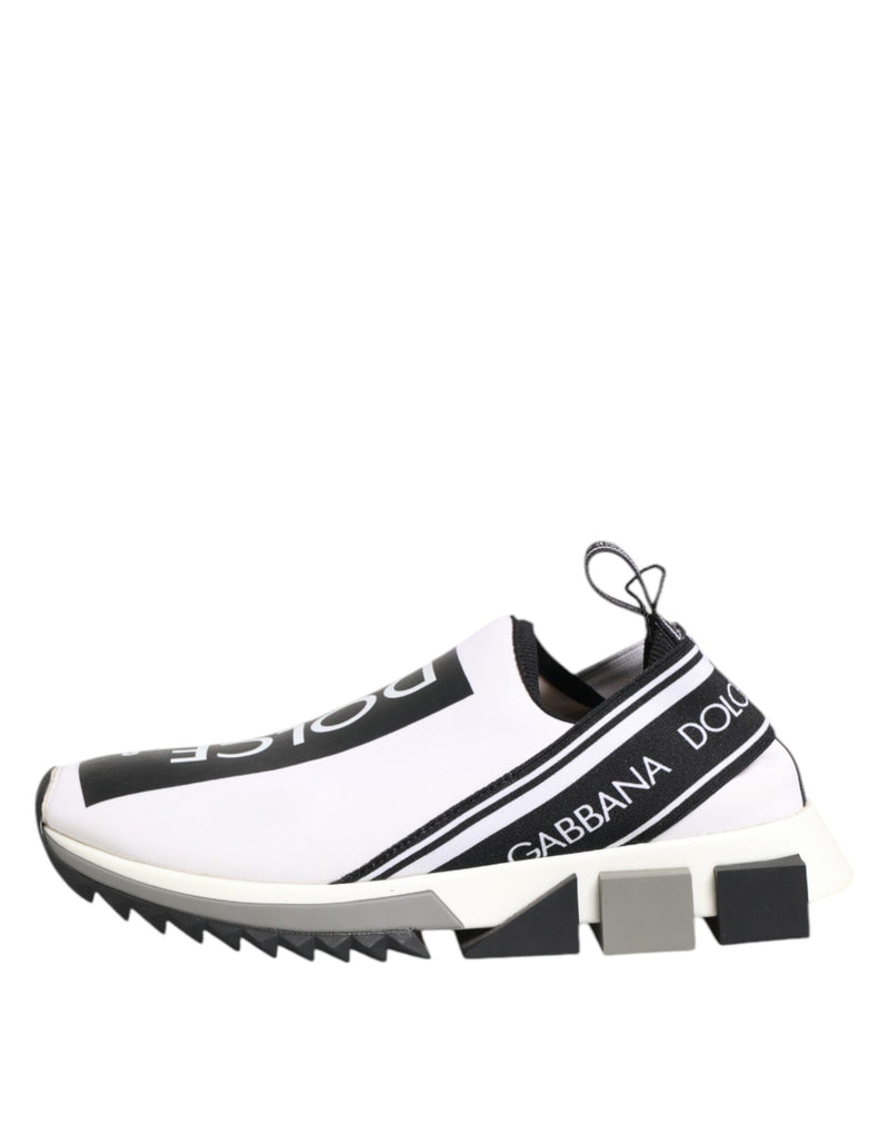 Dolce & Gabbana Black White Sorrento Slip-On Sneakers