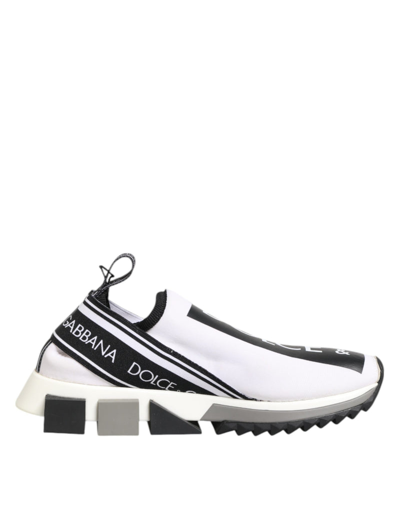 Dolce & Gabbana Black White Sorrento Slip-On Sneakers