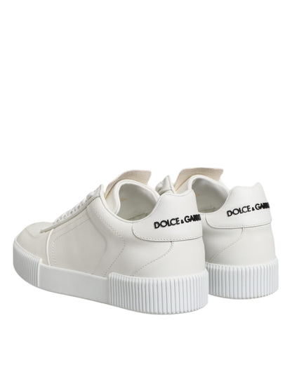 Dolce & Gabbana White Miami Leather Low Top Sneakers Shoes