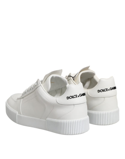 Dolce & Gabbana White Miami Leather Low Top Sneakers Shoes