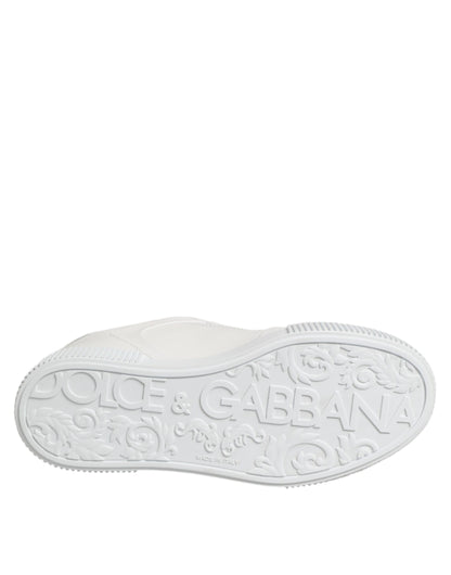 Dolce & Gabbana White Miami Leather Low Top Sneakers Shoes